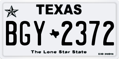 TX license plate BGY2372