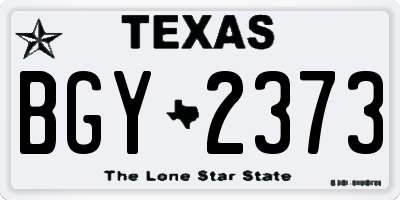 TX license plate BGY2373