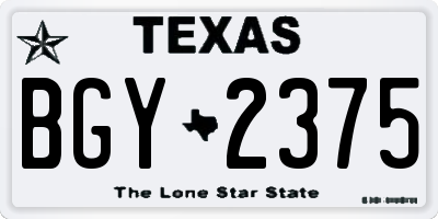 TX license plate BGY2375