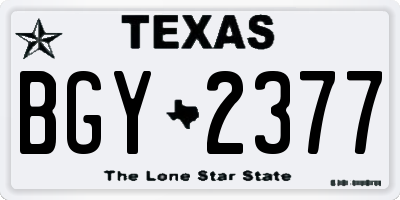 TX license plate BGY2377