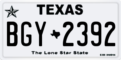 TX license plate BGY2392