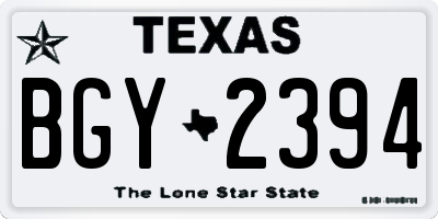 TX license plate BGY2394