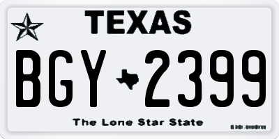 TX license plate BGY2399