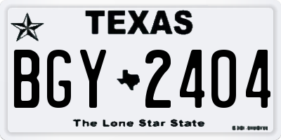 TX license plate BGY2404