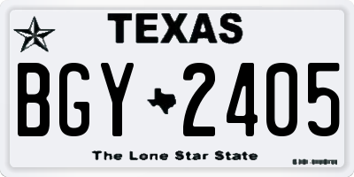 TX license plate BGY2405