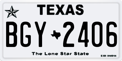 TX license plate BGY2406