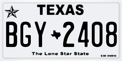 TX license plate BGY2408