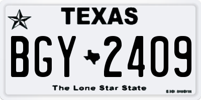 TX license plate BGY2409