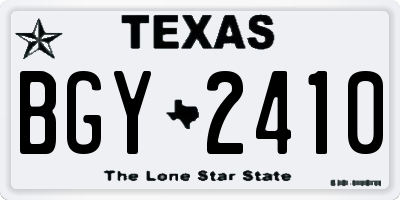 TX license plate BGY2410