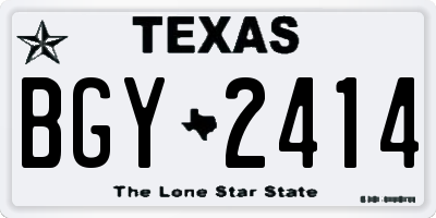 TX license plate BGY2414