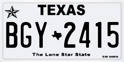 TX license plate BGY2415