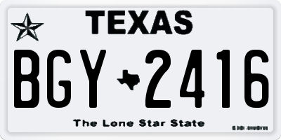 TX license plate BGY2416