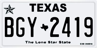 TX license plate BGY2419