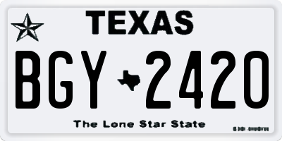 TX license plate BGY2420