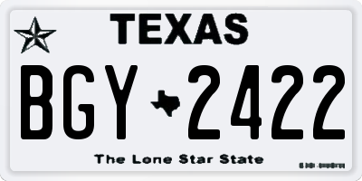 TX license plate BGY2422