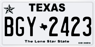 TX license plate BGY2423