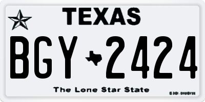 TX license plate BGY2424