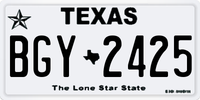 TX license plate BGY2425