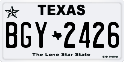 TX license plate BGY2426