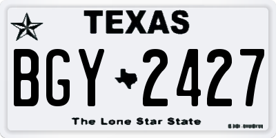 TX license plate BGY2427