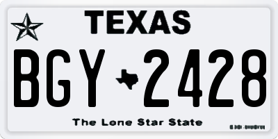 TX license plate BGY2428