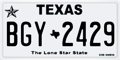 TX license plate BGY2429