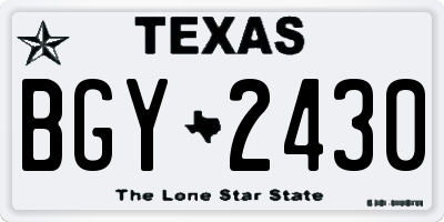 TX license plate BGY2430