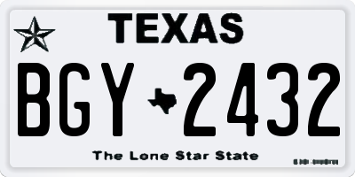 TX license plate BGY2432