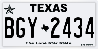 TX license plate BGY2434