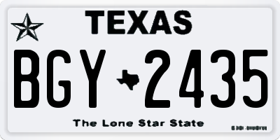 TX license plate BGY2435