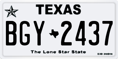 TX license plate BGY2437