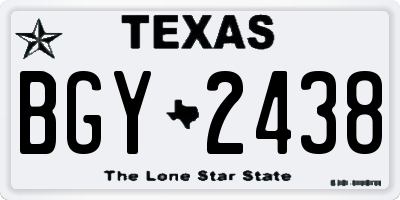 TX license plate BGY2438
