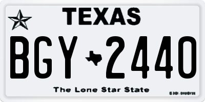TX license plate BGY2440