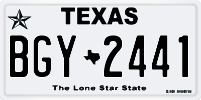 TX license plate BGY2441
