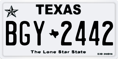 TX license plate BGY2442