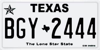 TX license plate BGY2444