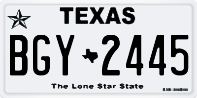 TX license plate BGY2445