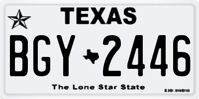 TX license plate BGY2446