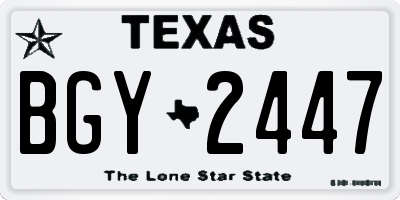 TX license plate BGY2447