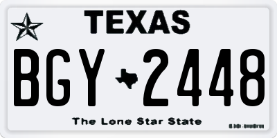 TX license plate BGY2448