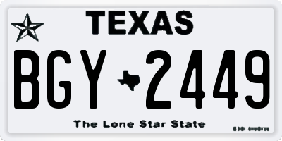 TX license plate BGY2449