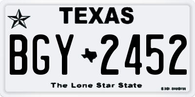 TX license plate BGY2452