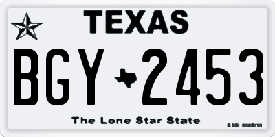 TX license plate BGY2453