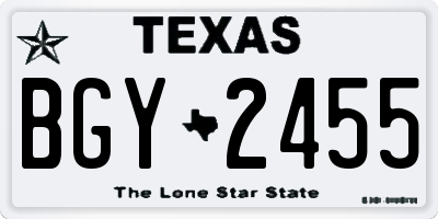 TX license plate BGY2455