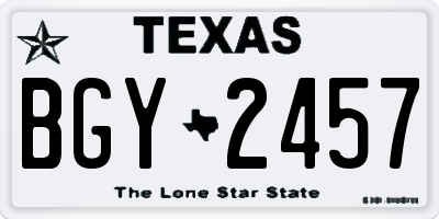 TX license plate BGY2457