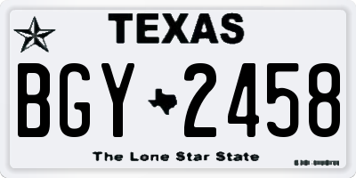 TX license plate BGY2458
