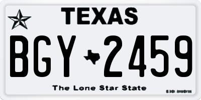 TX license plate BGY2459