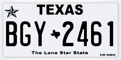 TX license plate BGY2461
