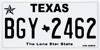 TX license plate BGY2462