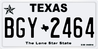 TX license plate BGY2464